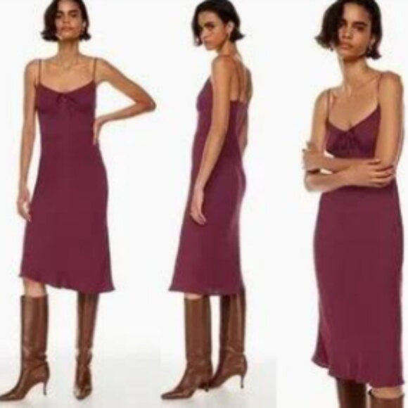 Aritzia Wilfred "Bellow" midi dress in spiced burgundy (size S) - Picture 2 of 5